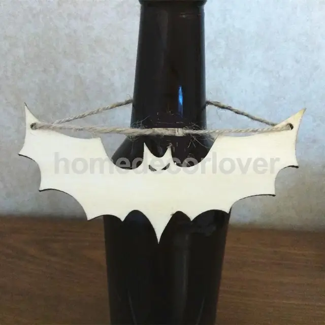 10x Unfinished Wooden Bat Shapes Craft House Decoration 10x Unfinished Wooden Bat Shapes Craft House Decoration Hanger Diy