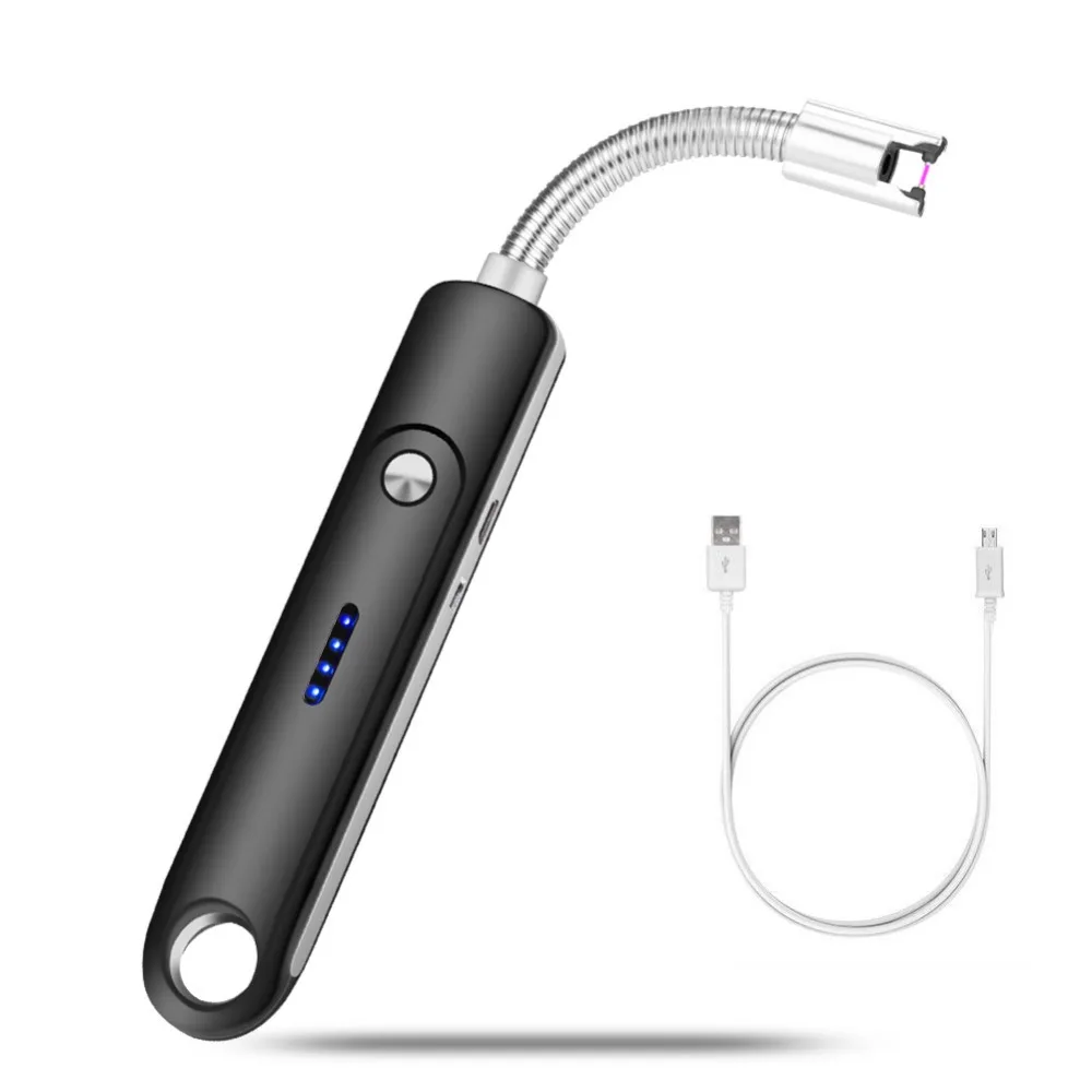 Günstige USB Aufladbare Kerze Leichter Geschenk Elektrische Arc Leichter Winddicht Flammenlose Pulsed Küche Feuerzeuge für Kochen Camping BBQ