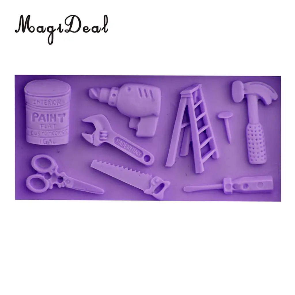Silicone DIY Novelty Electrician Hardware Tools Fondant Cake Molds Candy Chocolate Decorating Mould Kitchen Baking Tool