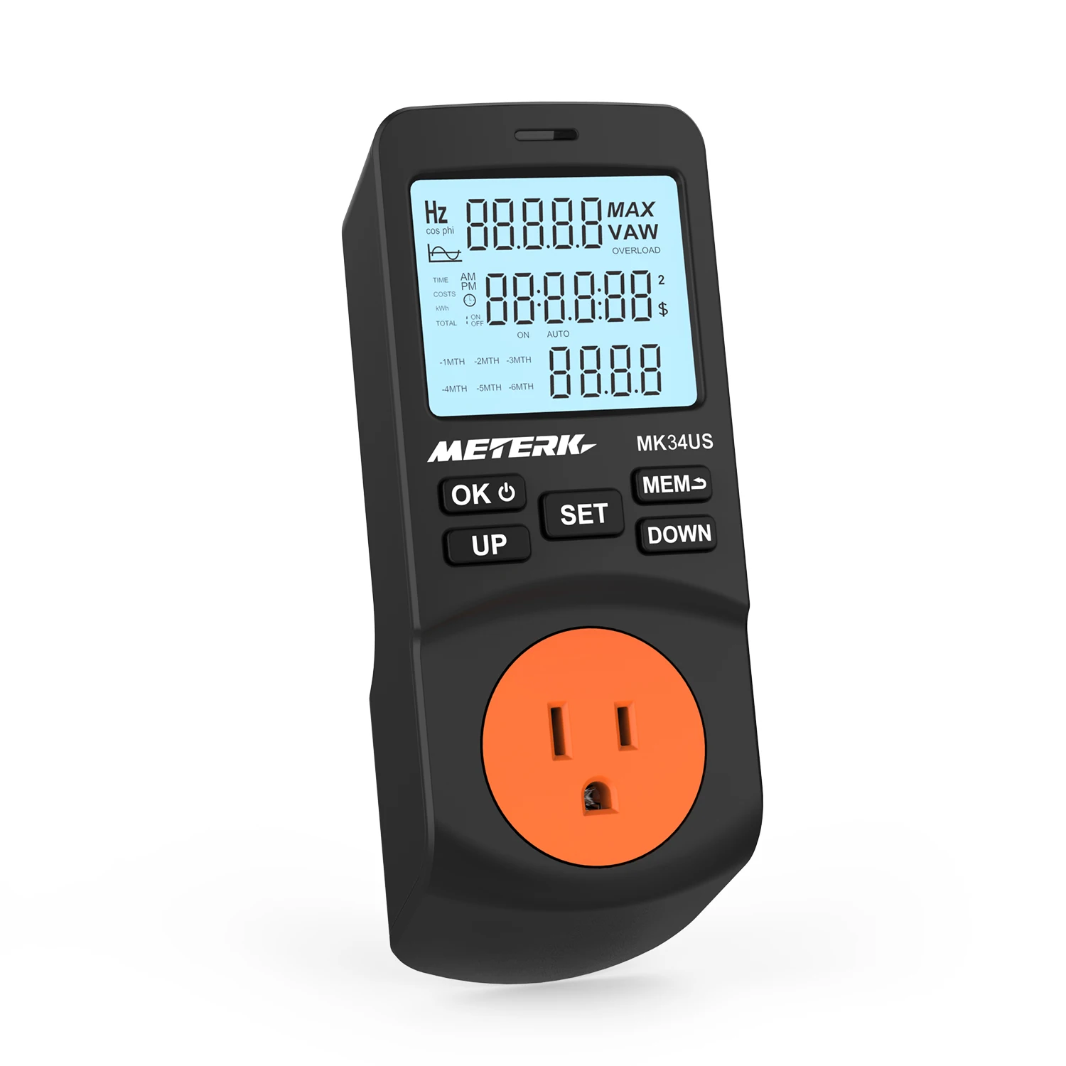 

Meterk Wattmeter Digital Power meter Timer Socket voltmeter Ammeter Electricity Energy Monitor Home Electric Usage Tester