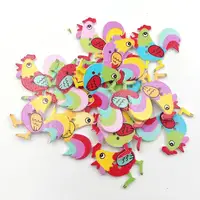 50Pcs Cartoon Rooster Chicken Wooden Buttons 2 Holes DIY Sewing Scrapbook Decor Sewing Decor Fashion 1