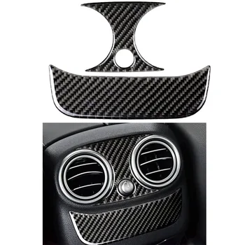 

1set Carbon Fiber Rear Air Vent Outlet Cover Trim Sticker Decal For Mercedes Benz C Class W205 C180 C200 C300 GLC