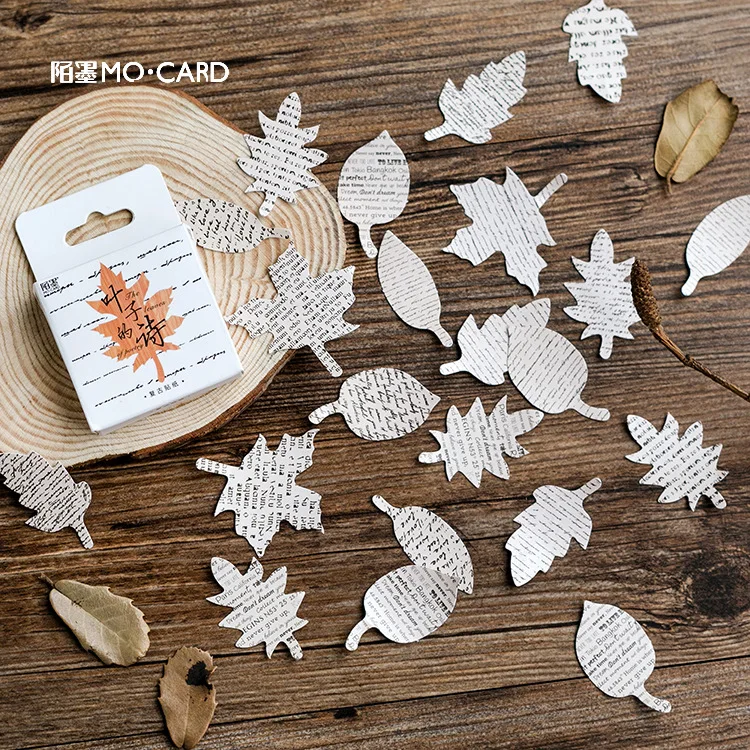

A Plane leaf and a fall Mini Paper Sticker set Decoration Diy Ablum Diary Scrapbooking Label Sticker Kawaii Stationery