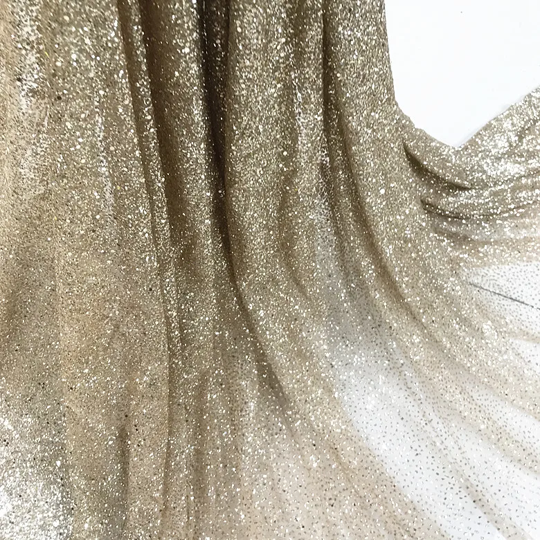 Champagne Gold Glitter Fabric Glitter Fabric Wedding Dress Dress Champagne Glitter Fabric