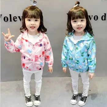 

Girls and Babies'Outerwear Spring and Autumn 2019 New Kids' Broken Flower Windswear Baby's Hat and Children's Top
