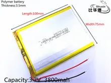 Free shipping 1pcs/lot 3800mAh domestic Tablet PC 7 inch 8 inch 9inch 3575100 built-in 3.7V polymer lithium battery