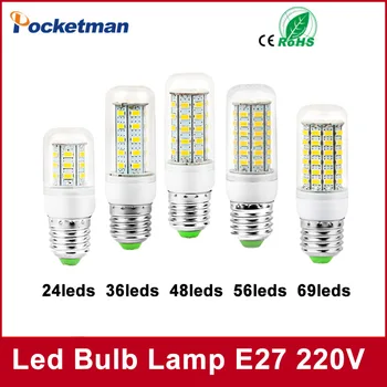 

High Power 220V Christmas Lights SMD5730 Led Lamp Warm White/ White,24 36 48 56 69LEDs Lampada Led Bulb E27 E14