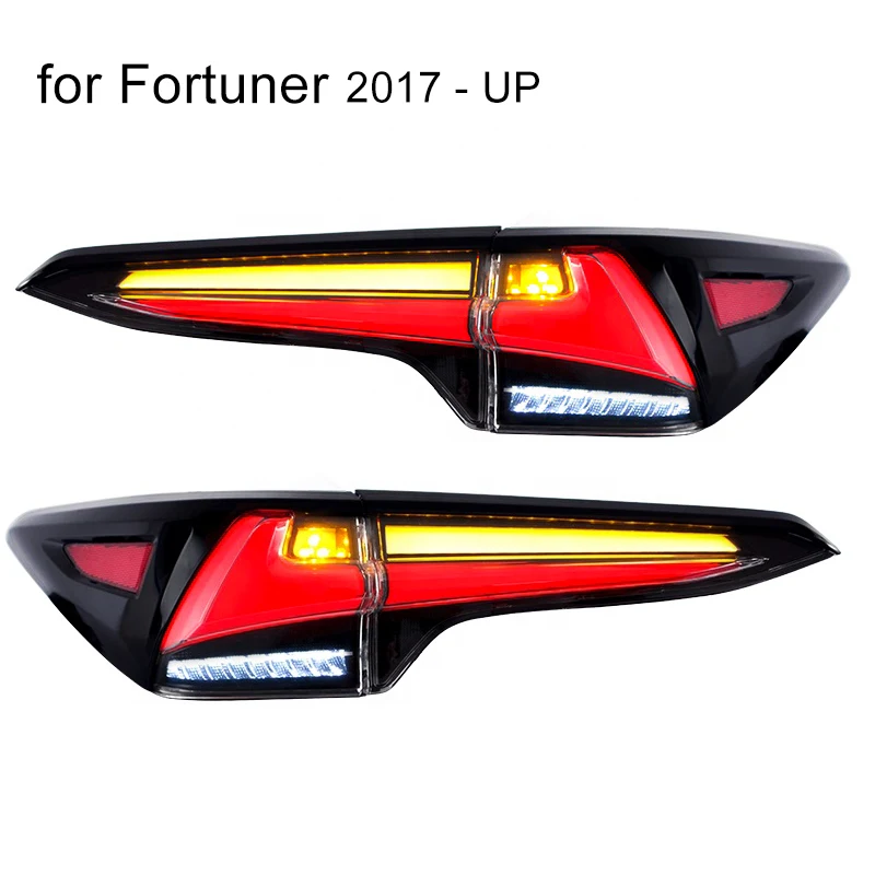 

Tail Light Assembly for Toyota Fortuner 2017 2018 Left and Right with LED DRL Running Light Sequential Turning Signal Tail Lamp