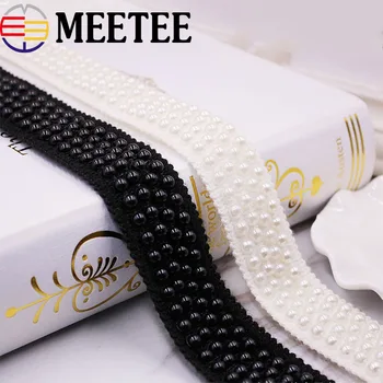 

4/8meters 3.5cm Black White Cotton Beaded Lace Trim Neckline Applique Clothes Curtain Decor Fabric DIY Sewing Accessory KY233