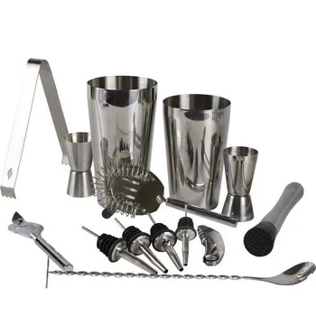 

13Pcs/Set Stainless Steel Cocktail Set Shaker Bar Tool Wine Glass Marker Measuring Cup Bartender Lce filter