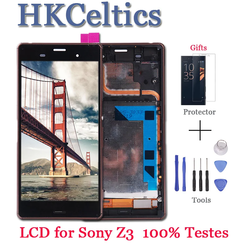 

For Sony Xperia Z3 LCD L55t D6603 D6653 LCD Display+Touch Screen Digitizer Frame Replacement Parts Display For Sony z3 Screen