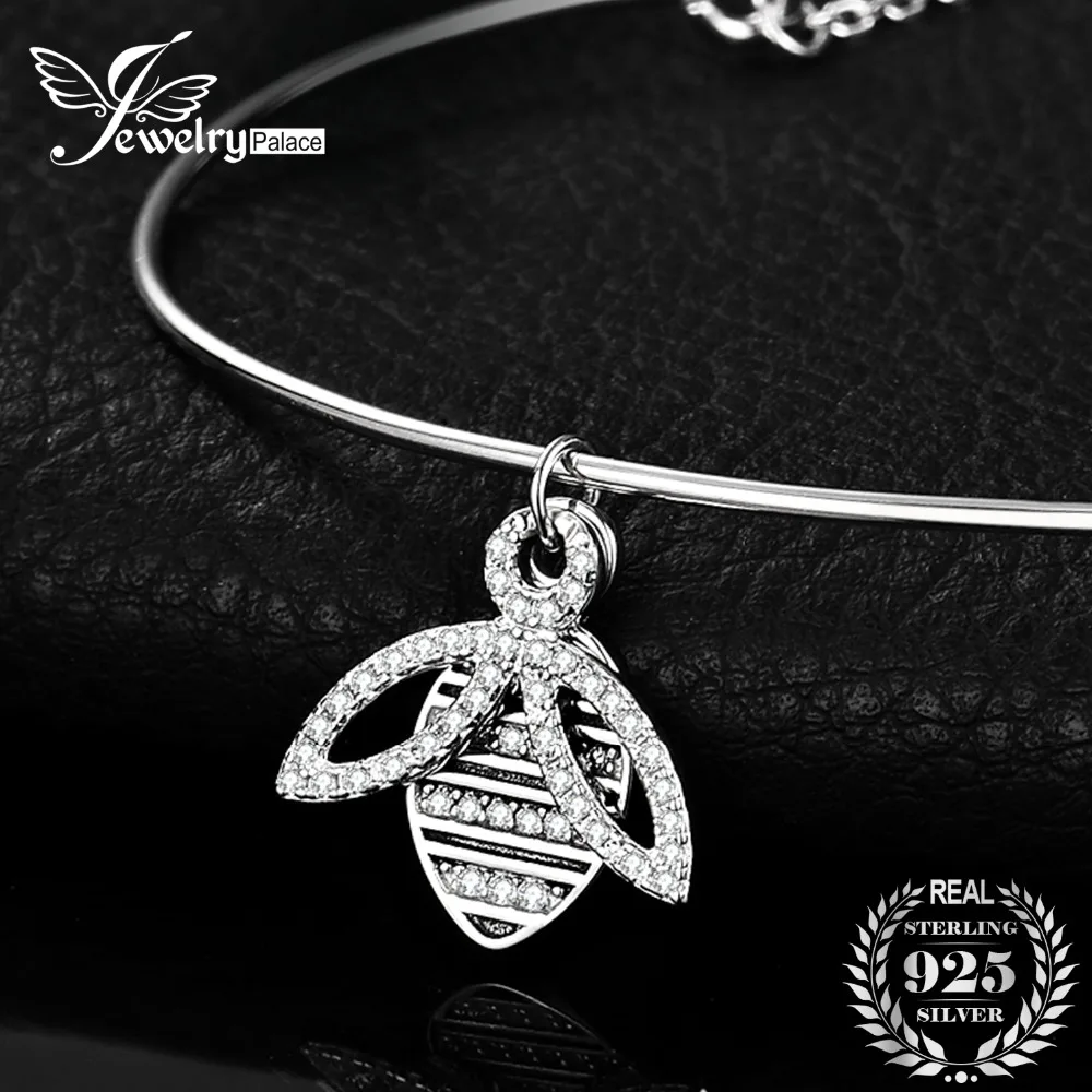 

JewelryPalace Honey Bee Cubic Zirconia Adjustable Link Bracelets 925 Sterling Silver Women Fashion Party Bracelets Brand Jewelry