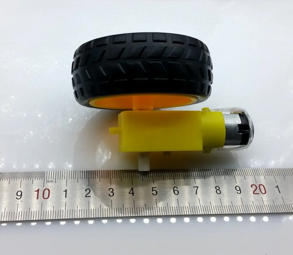 

DC 3V-6V Deceleration Biaxial DC motor with supporting wheels Smart Car Tire Wheel with Gear Motor Dual Shaf