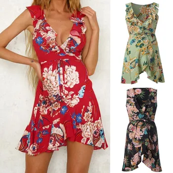

Fashion Women Maternity Dresses Floral Print V-Neck Sleeveless Ruffle Dress Pregnancy Dress Photography Premama Summer Clothing