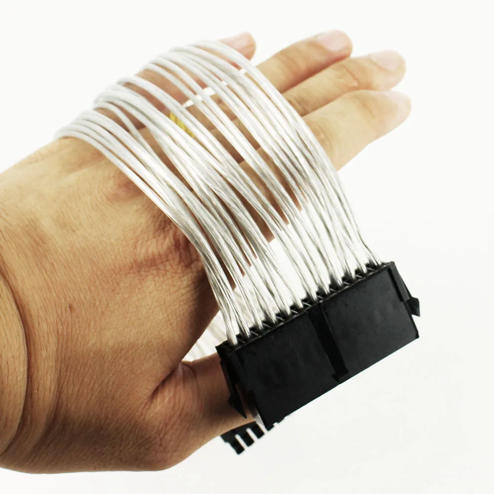 JONSNOW 24 Pin PSU Power Supply Extension Cable power 30cm 24 pin Power Supply Male to Female ATX Mining for Computer Adaptor