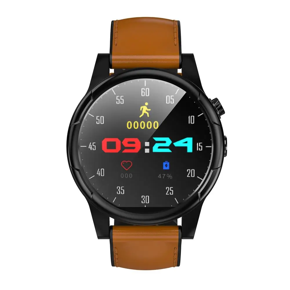 696X360 смарт часы 1+ 16 Гб/3 32 Гб 1," Круглый wi fi gps сим-карта 4 г Android Smartwatch телефон Спорт сердечного ритма мониторы камера - Цвет: Brown