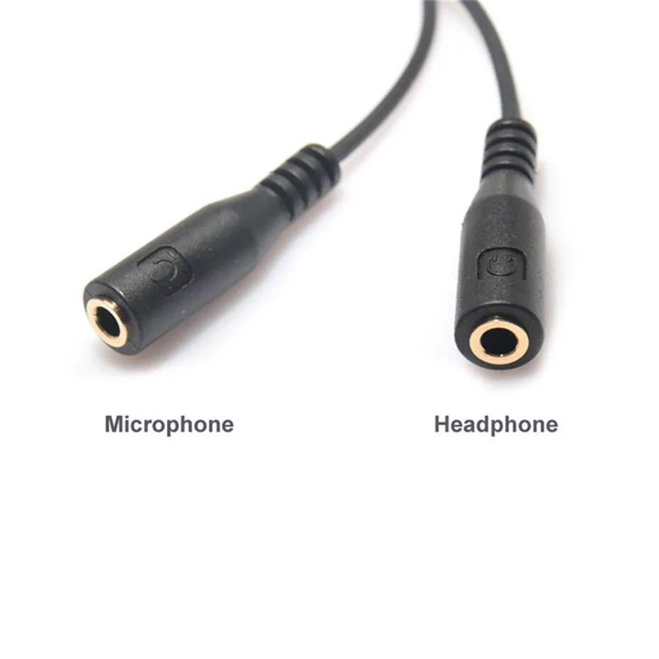 VOBERRY популярный 3,5 мм стерео Дио Мужской до 2 Женский головной микрофон Y сплиттер кабель адаптер Черный люди часто используют