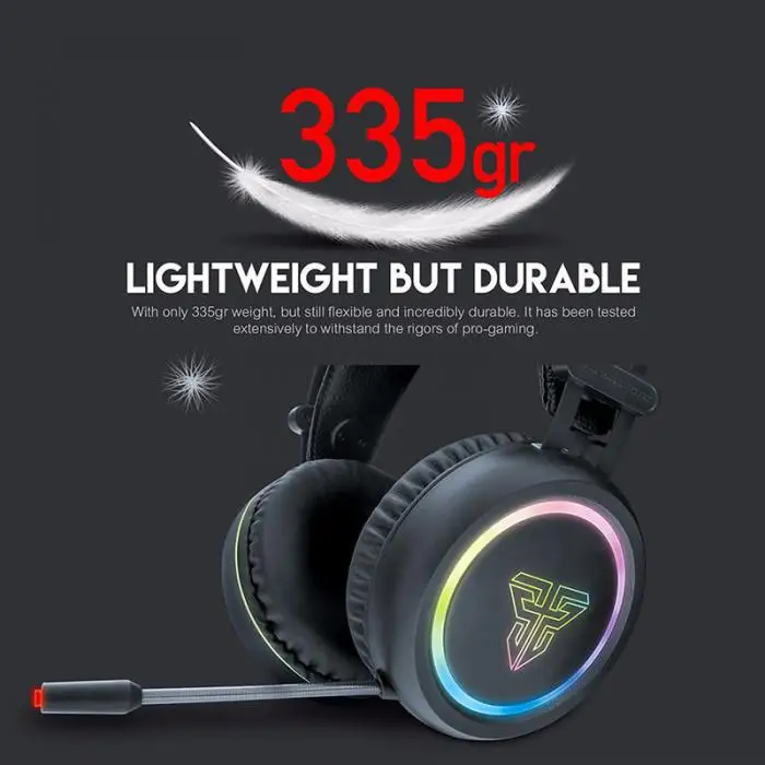 Высококачественные наушники гарнитура RGB свет Проводной USB мягкий Регулируемый для игры