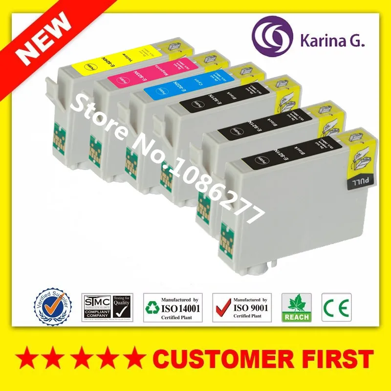 6 шт. Совместимый картридж для T0921N T0921N-T0924N EPSON Stylus T26 TX106 TX109 TX117 T27 | Компьютеры и офис
