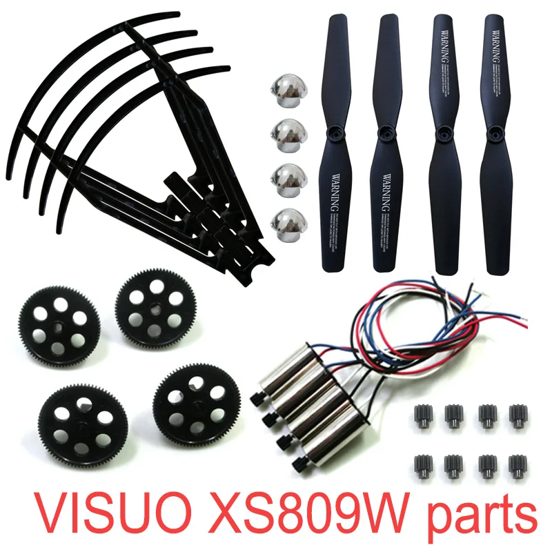 

Original Drone Parts VISUO XS809W XS809HW XS809 RC Quadcopter Spare Spindle Geared Motor Engine Propeller Protection Frame ect.