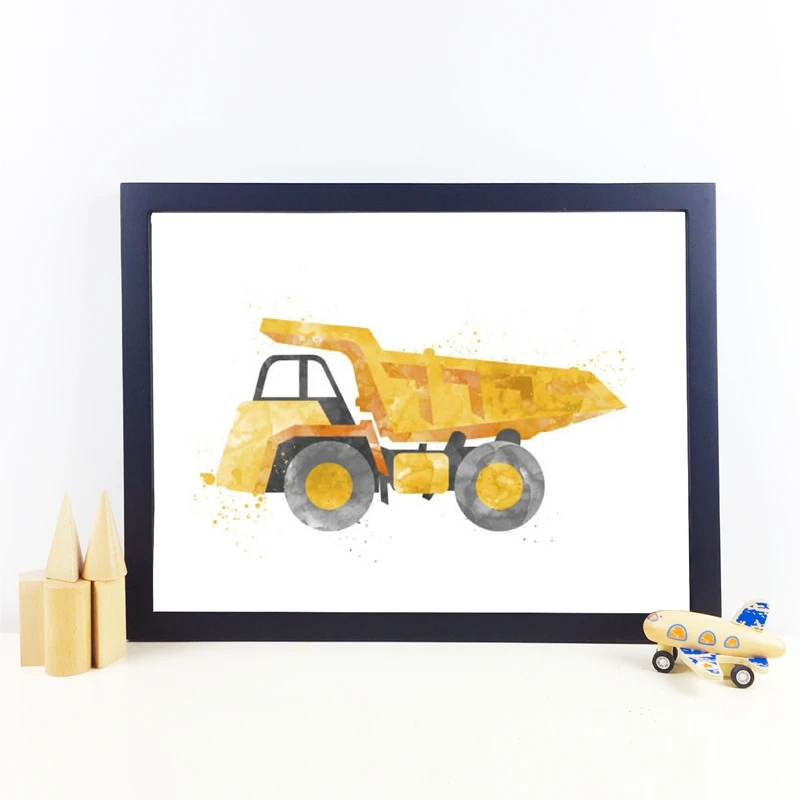 dunmp truck canvas printing boys room decor