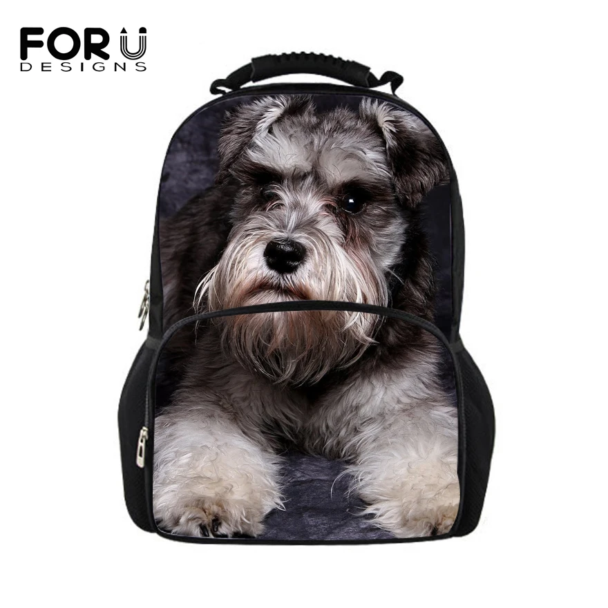 FORUDESIGSN печать рюкзак для мальчиков 3d животное Шнауцер рюкзаки школьные рюкзаки для девочек сумки для колледжа студенческий Рюкзак Mochila