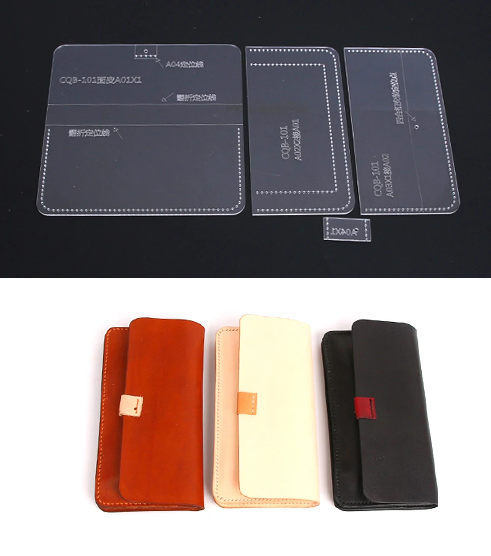 

Junetree DIY Journal wallet Acrylic Template Diary Clear Acrylic Pattern Help Cutting Leather Craft Tool one set