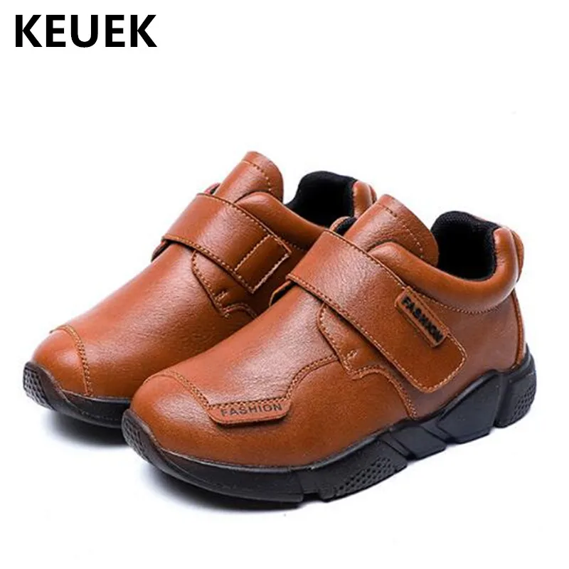 

New Children Leather Shoes Boys Genuine Leather Black Dress Shoes Student Baby Toddler Cow Muscle Flats Kids Shoes 041