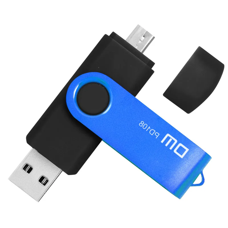 DM PD108 8 ГБ 16 ГБ 32 ГБ OTG USB2.0 с двойной разъем используется для OTG Смартфон и компьютер - Цвет: Blue