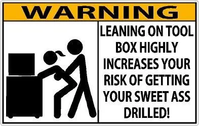 

For Warning Drilled Tool Box Decal Sticker