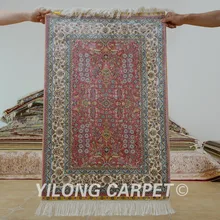 Yilong 1,9 'x2. 9' Hereke шелковый ковер розовый ручной работы, изысканные небольшой восточный шелковые ковры(0408