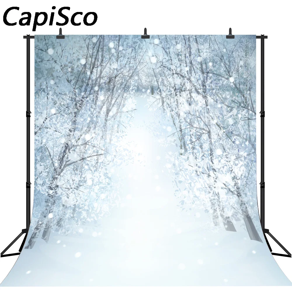 

Capisco фон для фотосъемки Снежный лес боке Зимний Рождественский тематический фон профессиональная Фотостудия