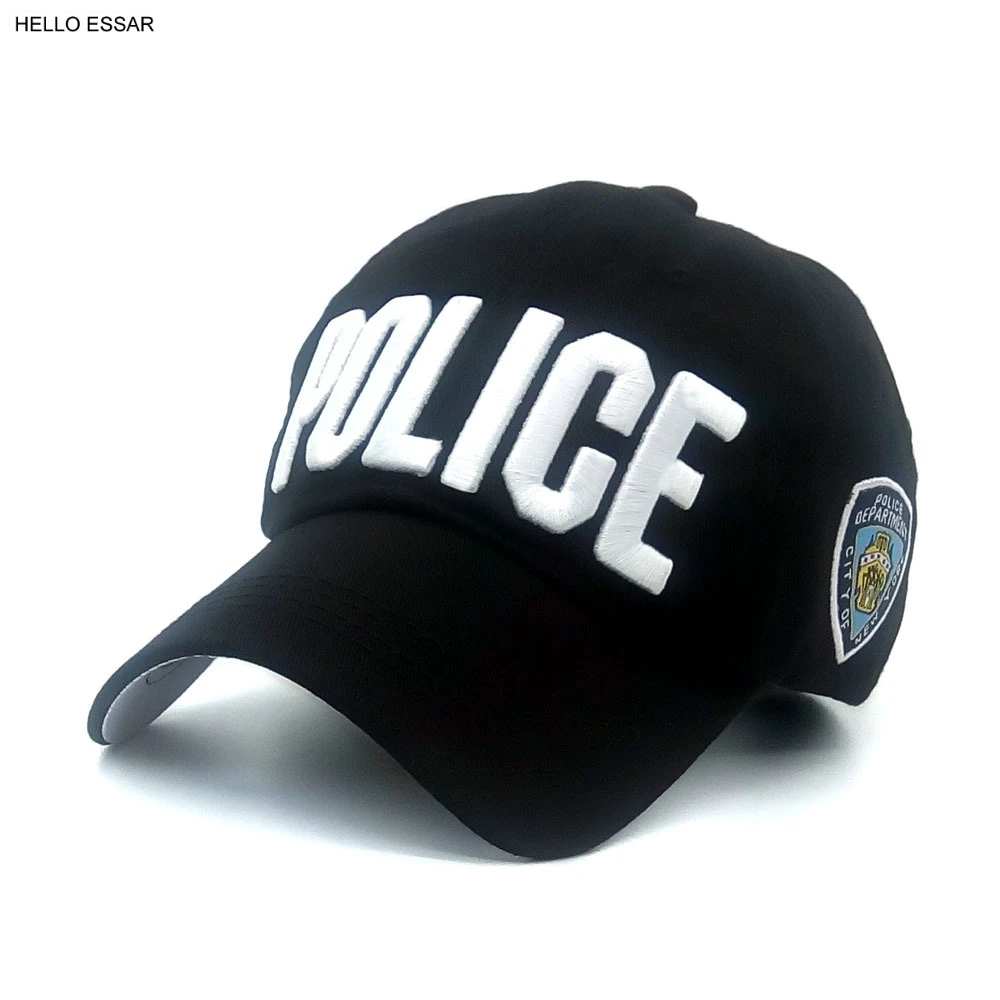 Новый Полиция письмо шляпа оберточная Стеклопластиковая Для мужчин Для женщин утка бренд Кепка для гольфа с застежкой сзади на открытом