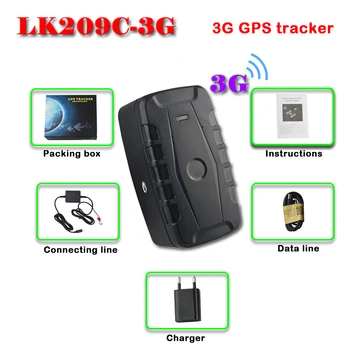 

3G WCDMA GPS Car Tracker LK209C-3G 20000mAh Battery Real Time Tracking Locator with Strong Magnet and Waterproof Drop Alarm