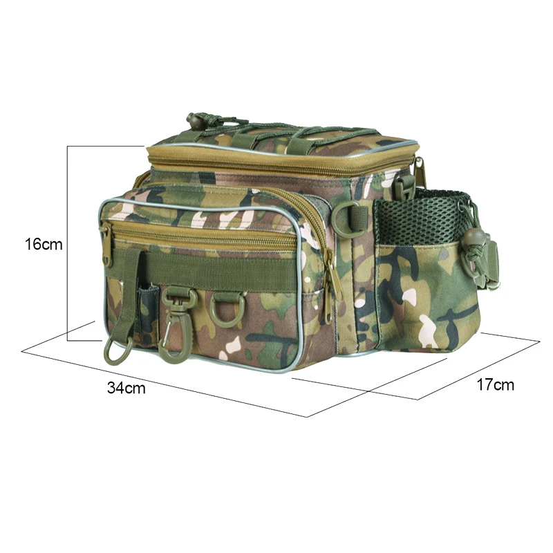 MrY Multifunctional Fishing Bags Canvas Lure Waist Pack Messenger Pole Package 3 Layer Fishing Bag Carp Tackle 40* 23* 7cm