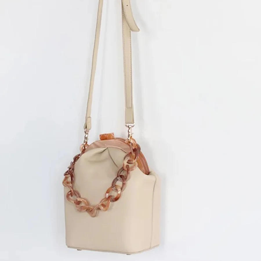 INS Acrylic Chains Bag Strap Shoulder Belt Resin Handbags Belt Purse Straps Handle Bag Accessories Bamboo Bag Acrylic Detachable