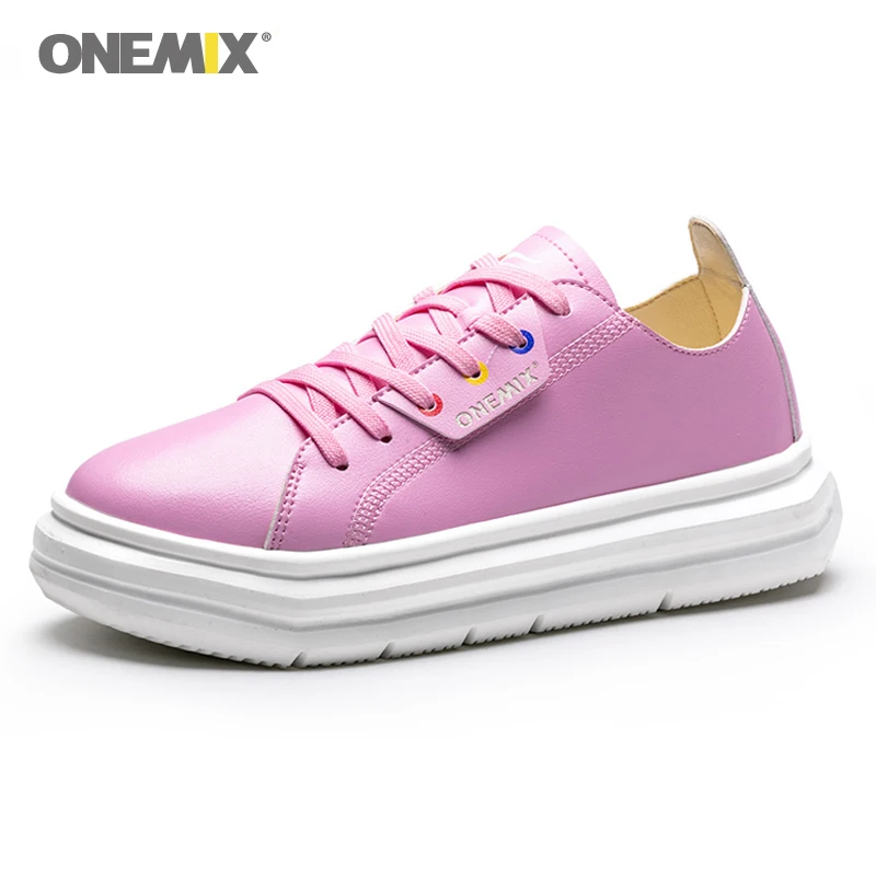 

Onemix 2019 new Women Shoes Height Increasing pink female platform increased shoes brand Outdoor Sneakers Increase 5CM