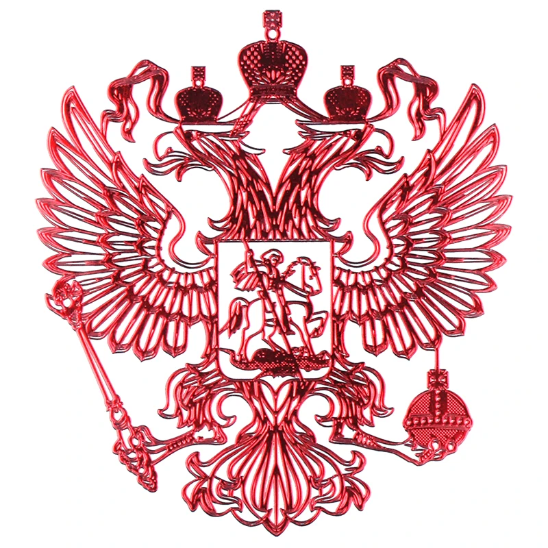 4 5x4 см алюминиевый герб Россия никелевая металлическая наклейка Российская