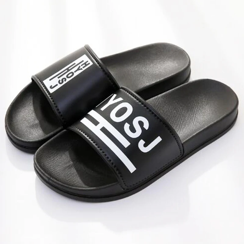 

Men's Flat Sandals Outdoor Black Beach Couple Slippers Male Home Bathroom Hotel Indoor Slippers Men Slides White Flip Flops Hot