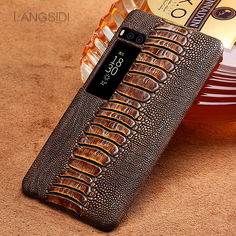 

Wangcangli brand phone case ostrich foot grain half-wrapped phone case ForMeizu Pro 7 phone case handmade custom processing