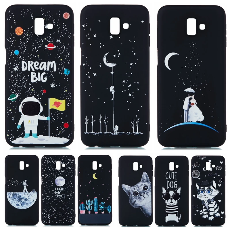 

J6 2018 Case on sFor Samsung Galaxy J6 2018 Cases Cartoon Astronaut Soft Silicone Cover for Samsung J6 J600F-DS SM-J600F Fundas