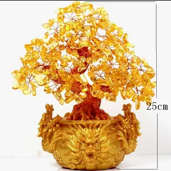 

citrine quartz Crystal Lucky tree Money Tree holiday gift