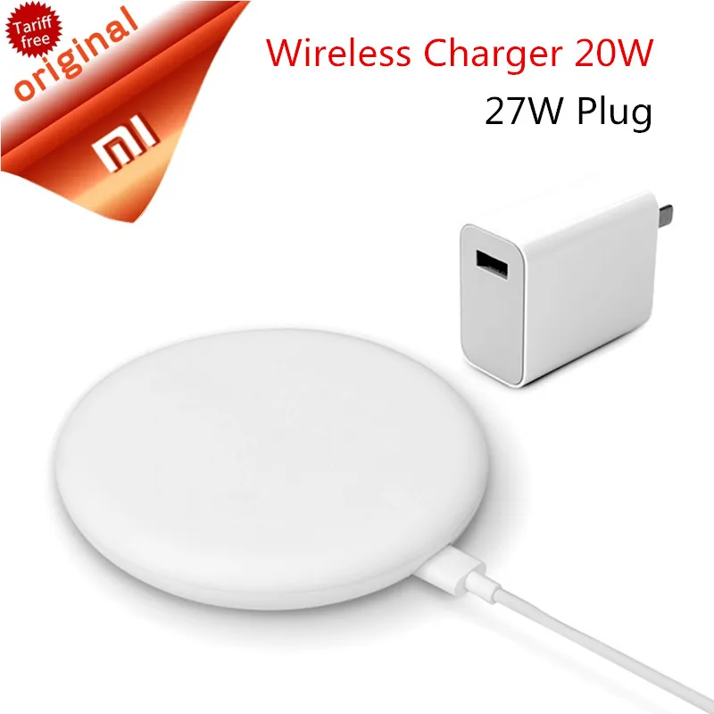 

Original Xiaomi Wireless Charger 20W Max Charging with 27w Plug EU Adapter For Xiaomi Mi9 Charger S10 Plus For iPhone XR XS Max
