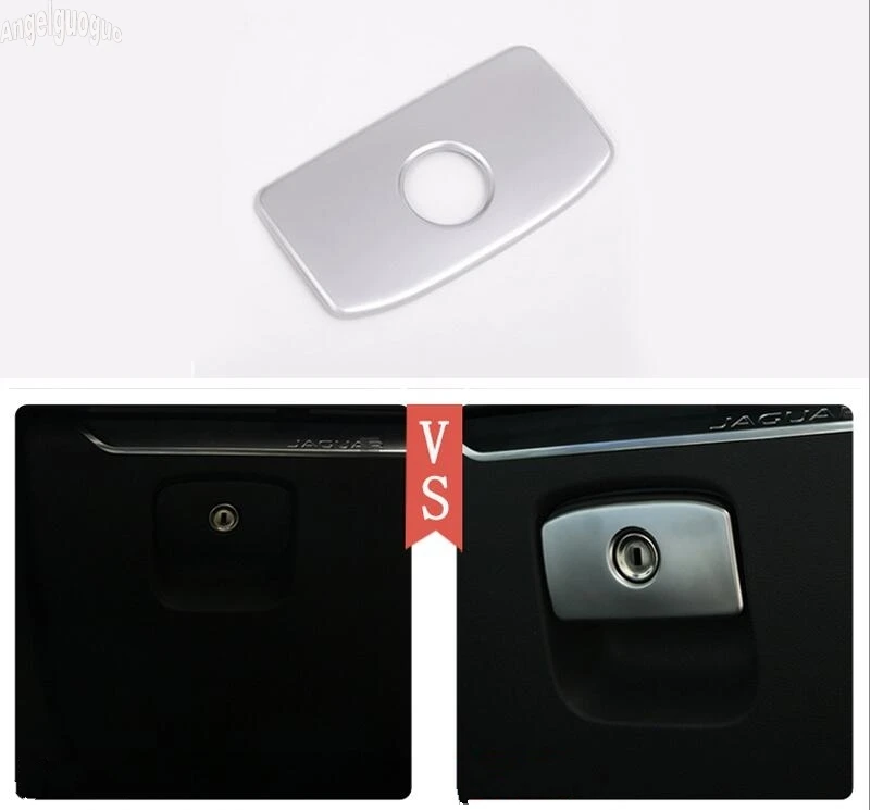 angelguoguo ABS chrome Car Console Storage Box Switch Cover Decoration Sequin For Jaguar XF XFL XE F-PACE 2016 17 Accessories