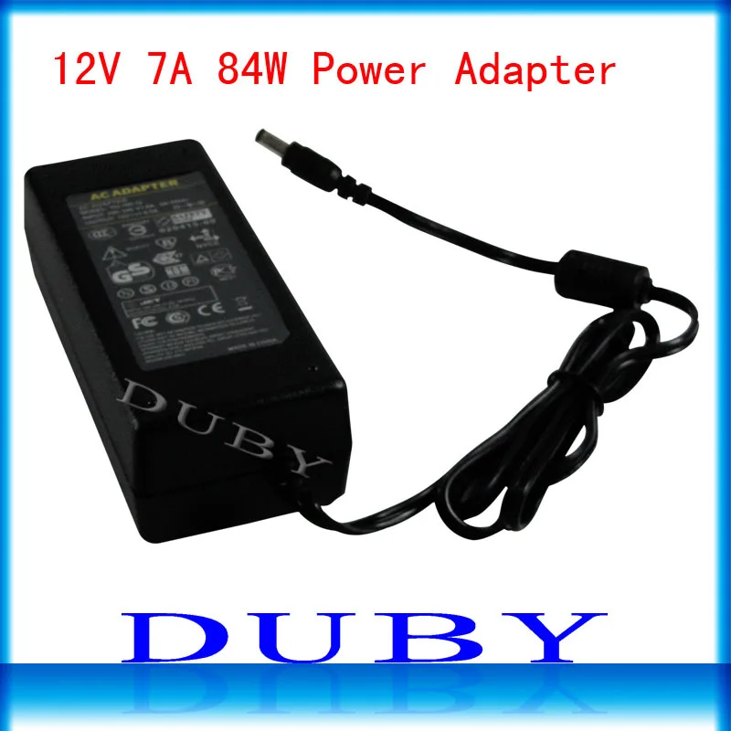 

100piece/lot 12V7A New AC 100V-240V Converter power Adapter DC 12V 7A Power Supply EU/US/UK Plug DC Free Fedex