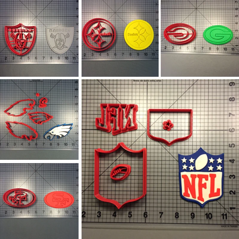

National Football Symbol Cookie Cutter Custom Made 3D Printed Fondant Cake Decorating Cookie Cutter Set Cake Baking Tools