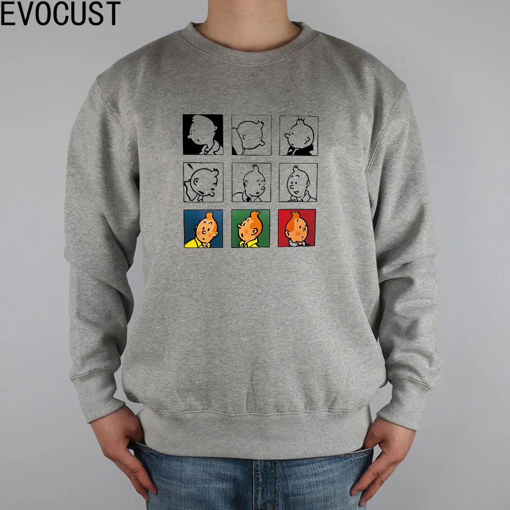 

Tintin adventure classic animation cartoon men Sweatshirts Thick Combed Cotton