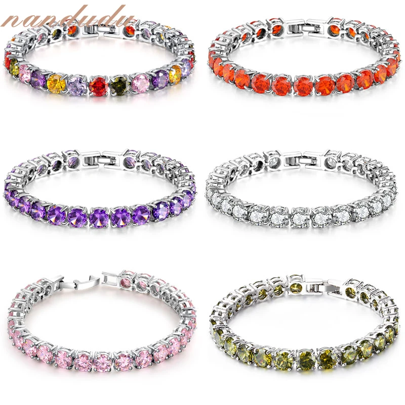 Nandudu Fashion Cubic Zirconia Bracelet Tennis Zircon Austrian Crystal
