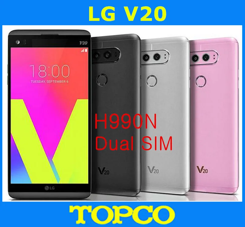 

LG V20 Dual H990N Original Unlocked LTE Android Mobile Phone Quad Core 5.7" 16MP Camera DUAL SIM RAM 4GB ROM 64GB NFC