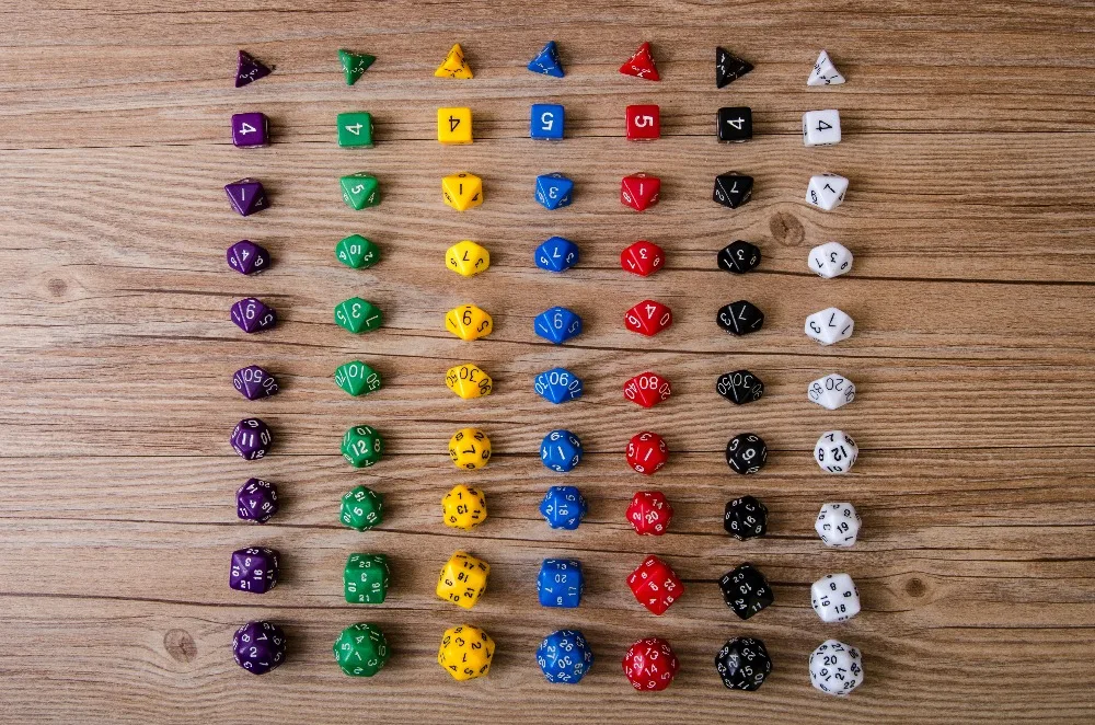 

Trpg dice /10pcs/set Dungeons and Dragons Game Multi-sided Solid Color Game Dice D4 D6 D8 D10 D12 D20 D24 D30 Dice Set